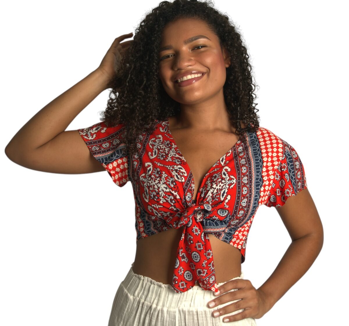Top mariposa estampado