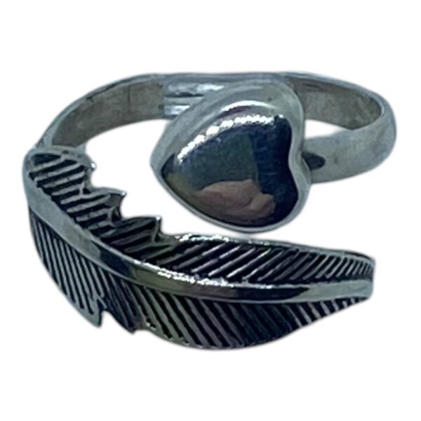 Anillo Pluma y Corazon